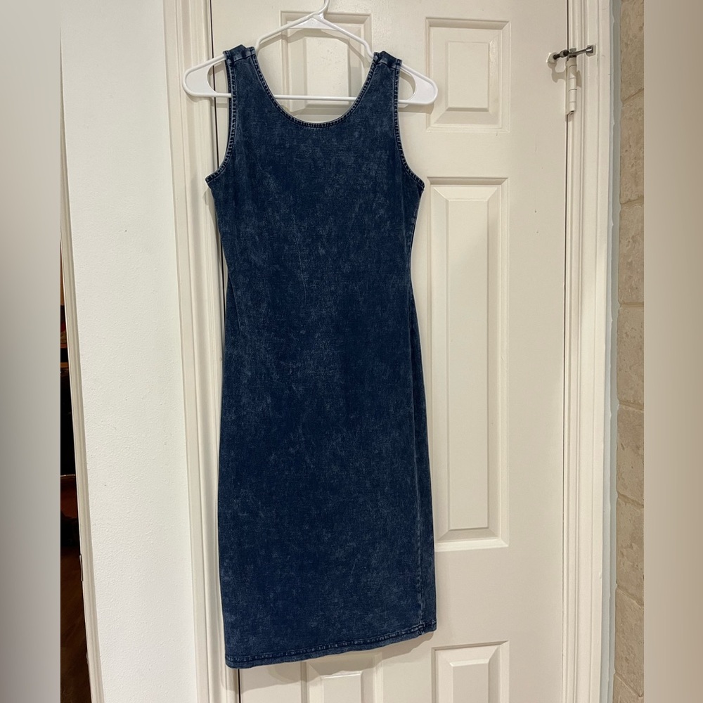 RD Style Blue Washed Sleeveless Mini Dress size medium
